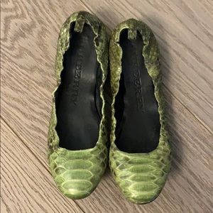 Burberry Green Python Ballet Flats size 38.5